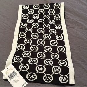 Michael Kors Black and White Logo Scarf